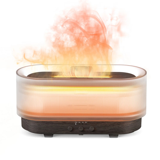 Sejoy Flame Aroma Diffuser – 300ml USB Cool Mist Humidifier with Colorful LED Flame Light for Home & Bedroom