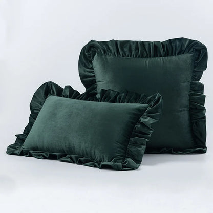 Decadent Velvet Cushion Covers with Ruffle - 16 Colours