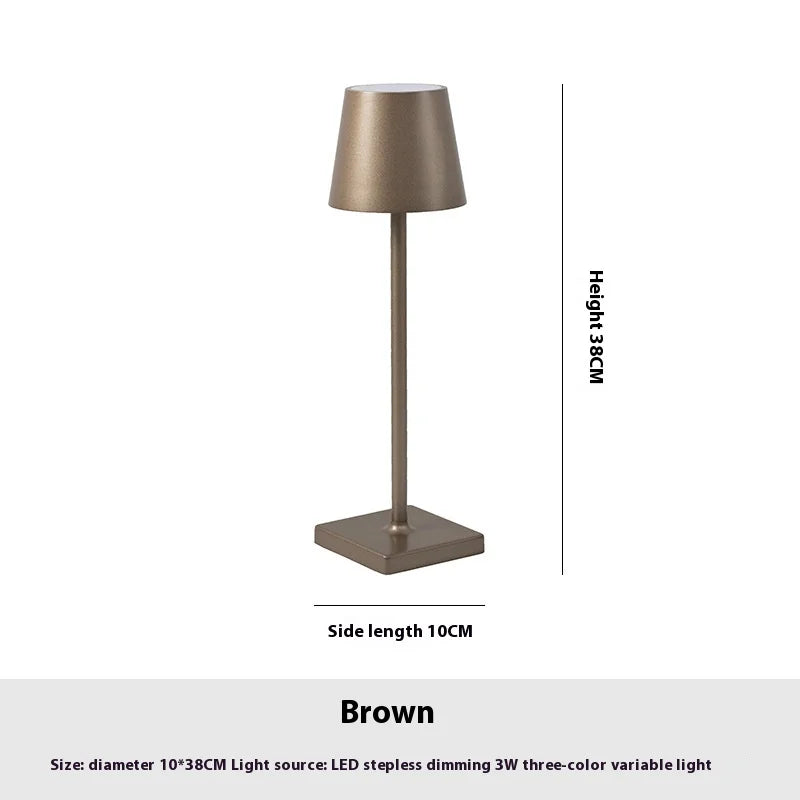 Portable Cordless LED Rechargeable Outdoor & Indoor Table Lamp with Modern Shade - 7 Colours