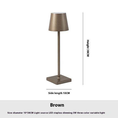 Portable Cordless LED Rechargeable Outdoor & Indoor Table Lamp with Modern Shade - 7 Colours