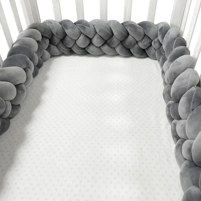 Baby Knot Bed Bumper & Nest - White, Light Grey & Dark Grey