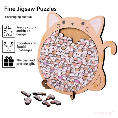 Wooden Cat Craze Wooden Art Puzzle