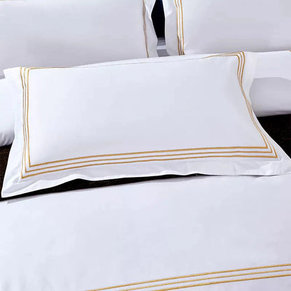 Set of 2 Premium Egyptian Cotton Symons Oxford Pillowcases - Black, Blue, Grey & Yellow