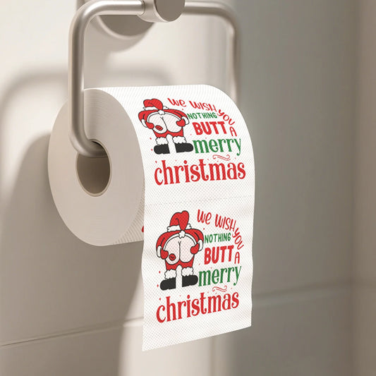 Christmas Toilet Paper Roll – Funny Merry Christmas & Happy 2026 New Year Tissue for Holiday Bathroom Décor