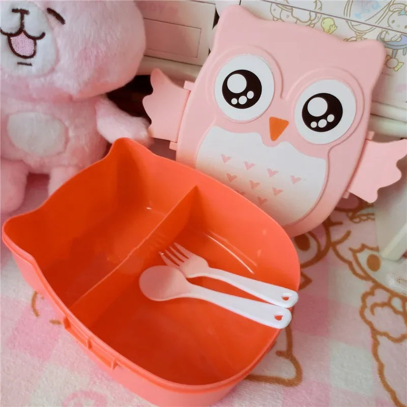 Portable Kids Lunch Box – Plastic Bento Food Container with Cutlery for School & Travel