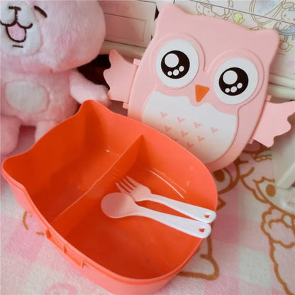 Portable Kids Lunch Box – Plastic Bento Food Container with Cutlery for School & Travel