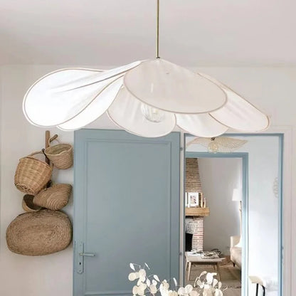 Bohemian Natural Wabi Sabi Petal Linen Pendant Ceiling Light - 6 Colours