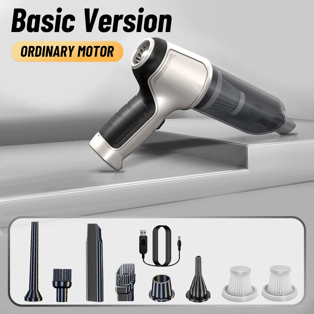 Portable Car Vacuum Cleaner – Wireless Handheld 95000PA Suction with Blower