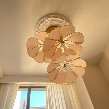Bohemian Natural Wabi Sabi Petal Linen Pendant Ceiling Light - 6 Colours