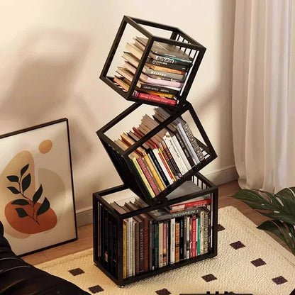 Rotating Cube Bookshelf