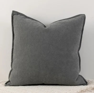 Modern Chenille Throw Cushion Covers with Zipper - 8 Colours
