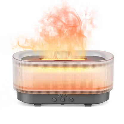 Sejoy Flame Aroma Diffuser – 300ml USB Cool Mist Humidifier with Colorful LED Flame Light for Home & Bedroom