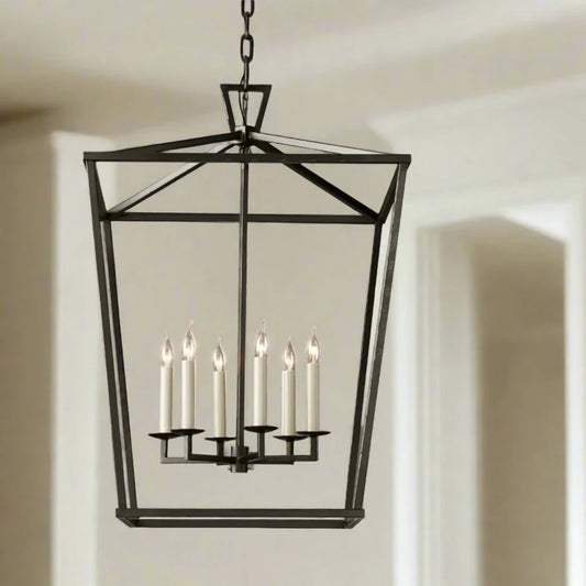 Farmhouse Industrial Hanging Pendant Light - Black, Gold & Silver