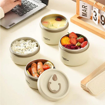 Portable Insulated Lunch Box Set – 3 Stackable Thermal Food Containers for Adults & Kids