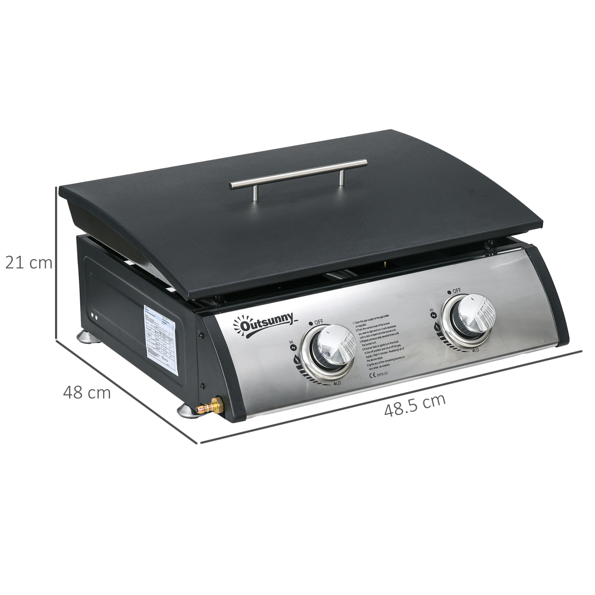10kW Portable Gas BBQ Grill - Dual Burner, Compact & Easy Clean
