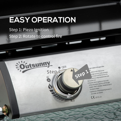 10kW Portable Gas BBQ Grill - Dual Burner, Compact & Easy Clean