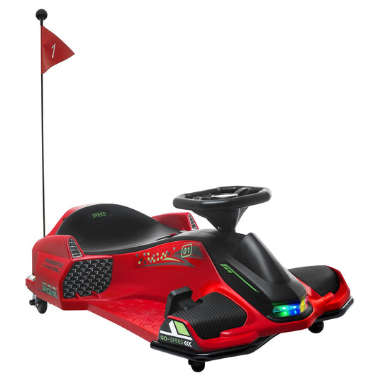 12V Electric Go-Kart: Music & LED Fun for Kids Aged 8-12
