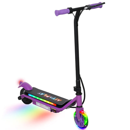 AIYAPLAY Youth Electric Scooter with Dual Brakes & Colorful Lights