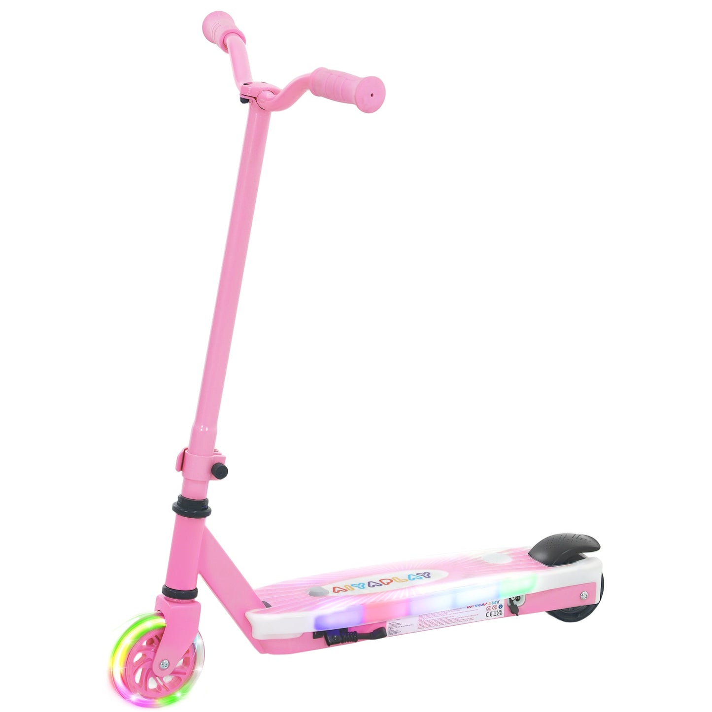 AIYAPLAY Kids Electric Scooter with Balance Wheels for Ages 4-7