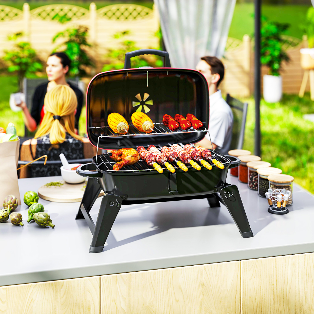 Portable Charcoal BBQ Grill – Perfect for Camping Adventures