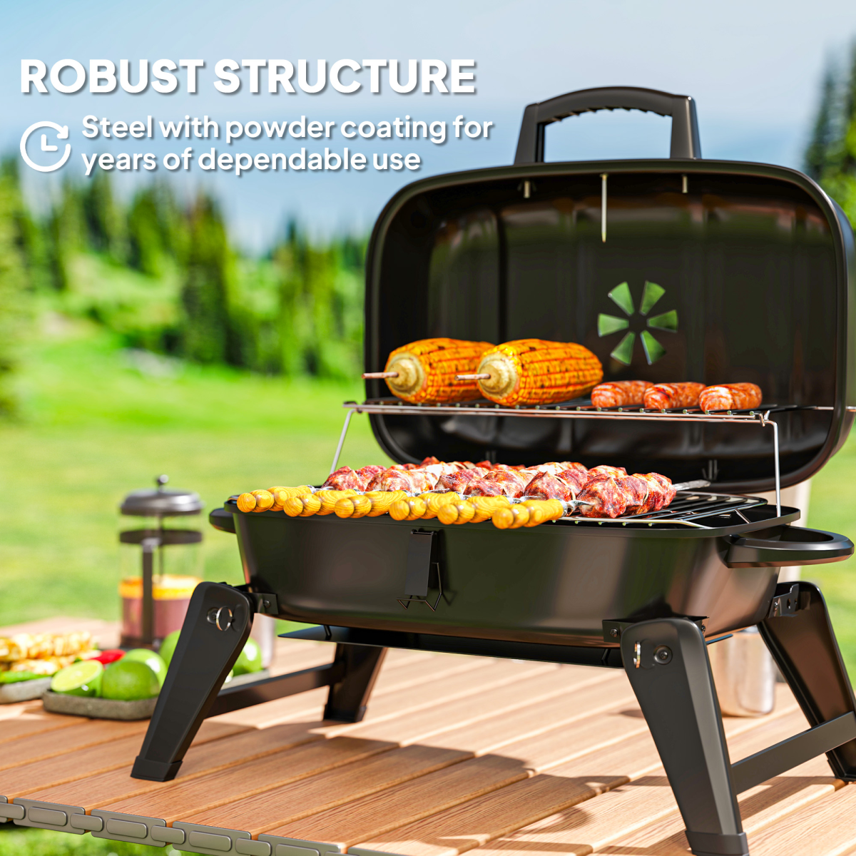 Portable Charcoal BBQ Grill – Perfect for Camping Adventures