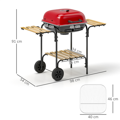 Portable Charcoal BBQ Grill with Lockable Lid & Adjustable Vent
