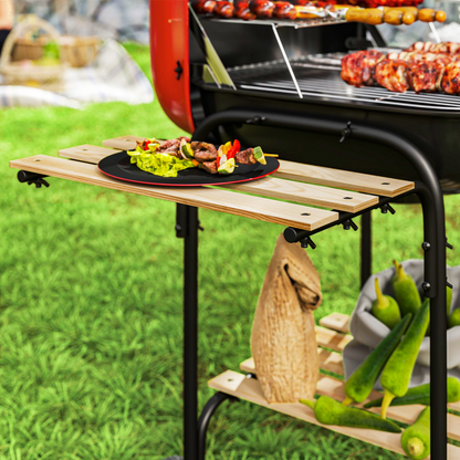 Portable Charcoal BBQ Grill with Lockable Lid & Adjustable Vent