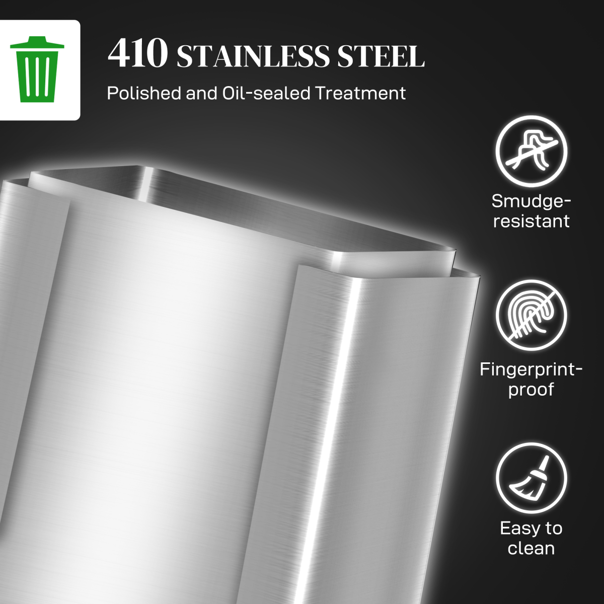 Stainless Steel 25L Double Kitchen Pedal Bin with Soft-Close Lid
