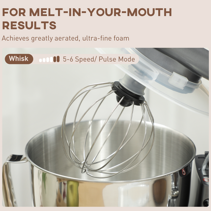 Electric Stand Mixer, 4.5L Food Mixer with Dough Hook, Whisk, Beige