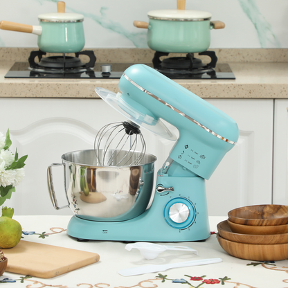Electric Stand Mixer, 4.5L Food Mixer with Dough Hook, Whisk, Beige