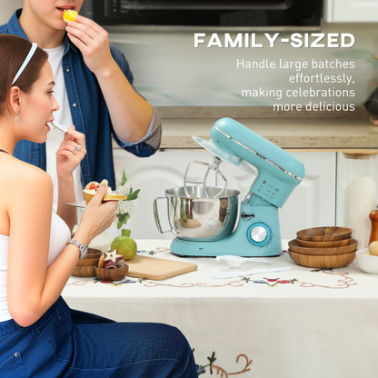 Electric Stand Mixer, 4.5L Food Mixer with Dough Hook, Whisk, Beige