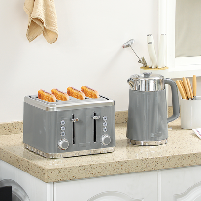 Rapid Boil Kettle & 4-Slice Toaster Set - Stylish Breakfast Essentials!