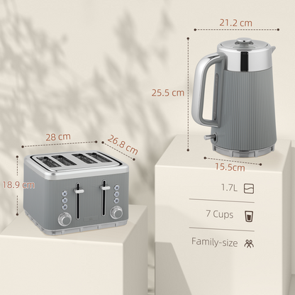 Rapid Boil Kettle & 4-Slice Toaster Set - Stylish Breakfast Essentials!