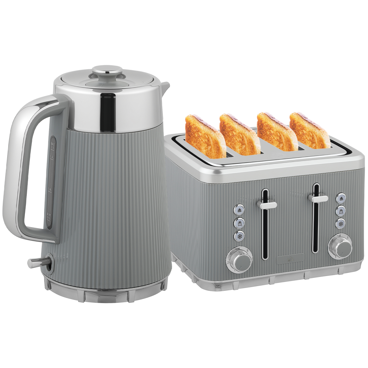 Rapid Boil Kettle & 4-Slice Toaster Set - Stylish Breakfast Essentials!