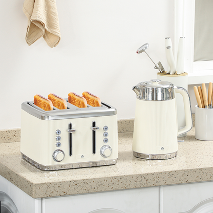 Rapid Boil Kettle & 4-Slice Toaster Set - Stylish Breakfast Essentials!