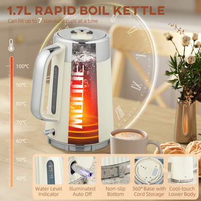 Rapid Boil Kettle & 4-Slice Toaster Set - Stylish Breakfast Essentials!