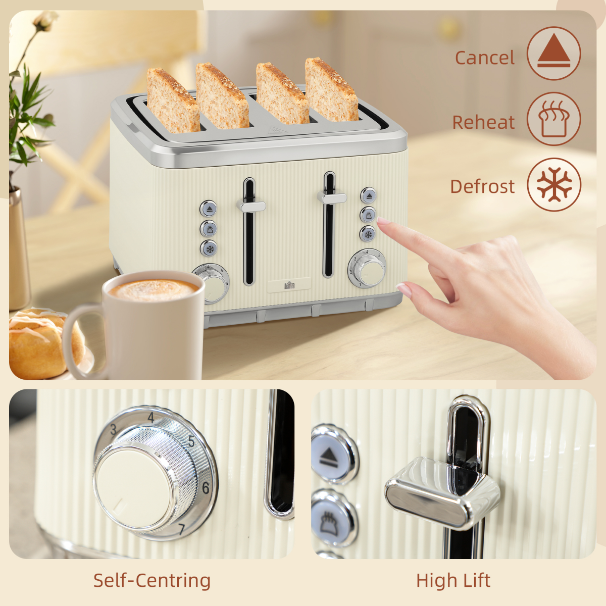 Rapid Boil Kettle & 4-Slice Toaster Set - Stylish Breakfast Essentials!