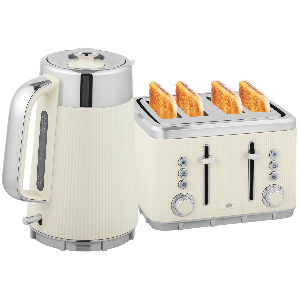 Rapid Boil Kettle & 4-Slice Toaster Set - Stylish Breakfast Essentials!