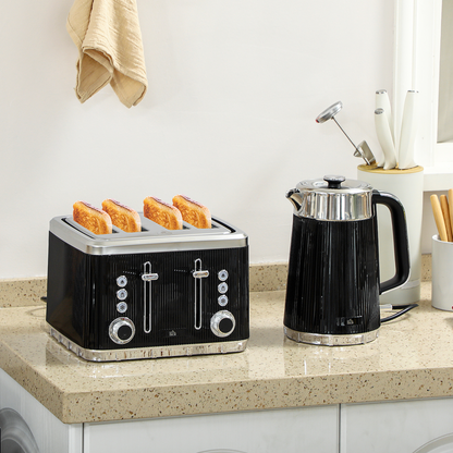 Rapid Boil Kettle & 4-Slice Toaster Set - Stylish Breakfast Essentials!