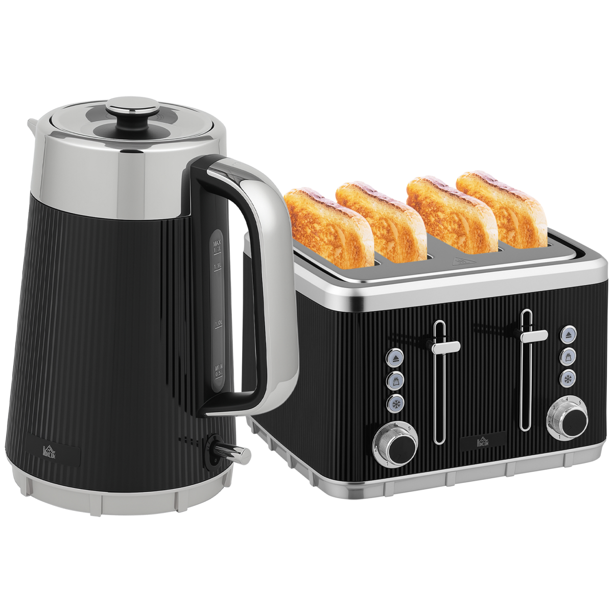 Rapid Boil Kettle & 4-Slice Toaster Set - Stylish Breakfast Essentials!