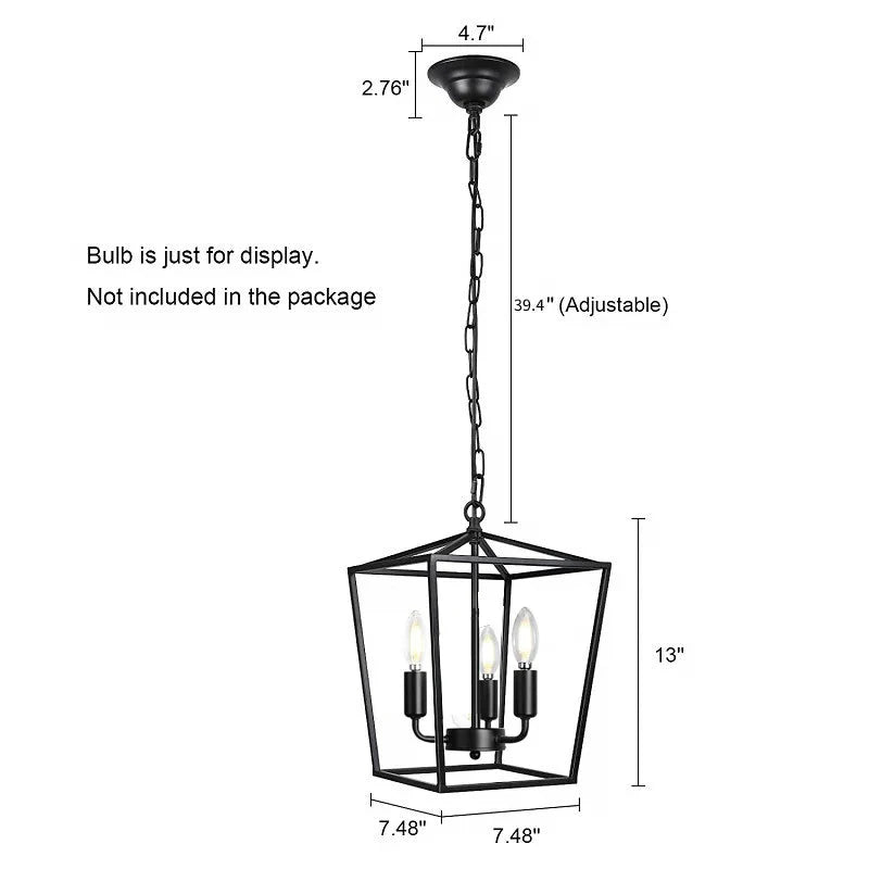 Vintage Metal Industrial Hanging Pendant Light - Black & Gold