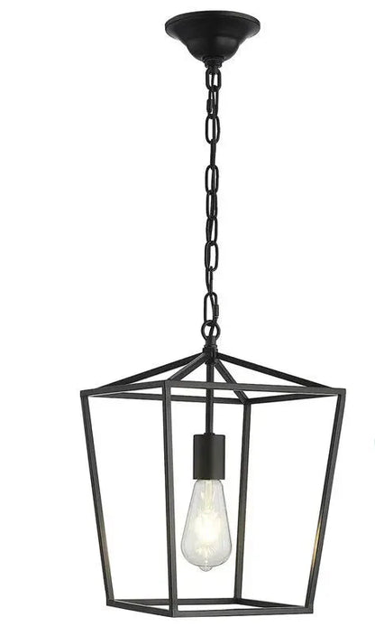 Vintage Metal Industrial Hanging Pendant Light - Black & Gold