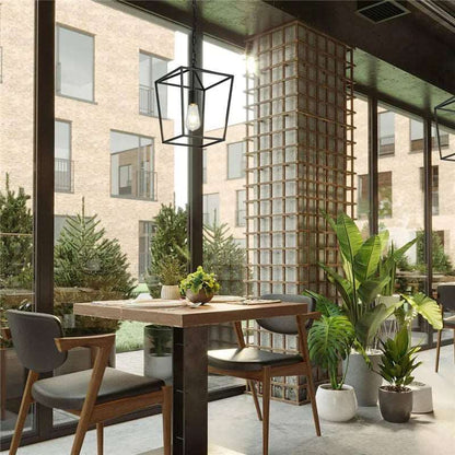 Vintage Metal Industrial Hanging Pendant Light - Black & Gold