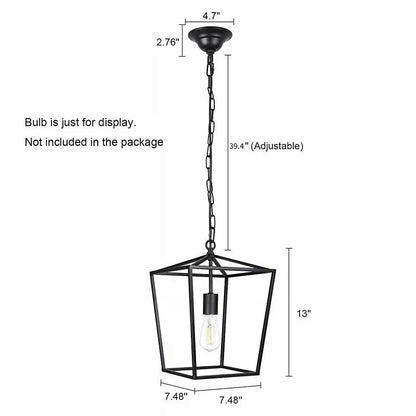 Vintage Metal Industrial Hanging Pendant Light - Black & Gold