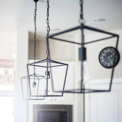 Vintage Metal Industrial Hanging Pendant Light - Black & Gold