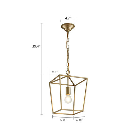 Vintage Metal Industrial Hanging Pendant Light - Black & Gold