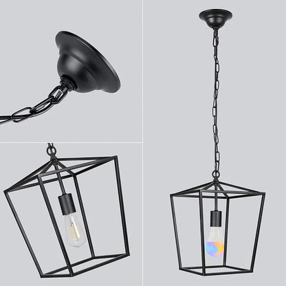 Vintage Metal Industrial Hanging Pendant Light - Black & Gold