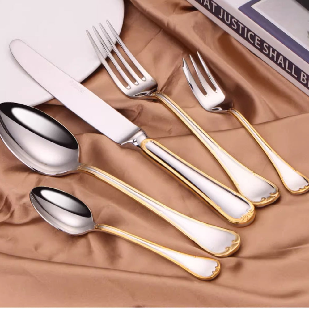 Selena Gold Edge Luxury Cutlery Set