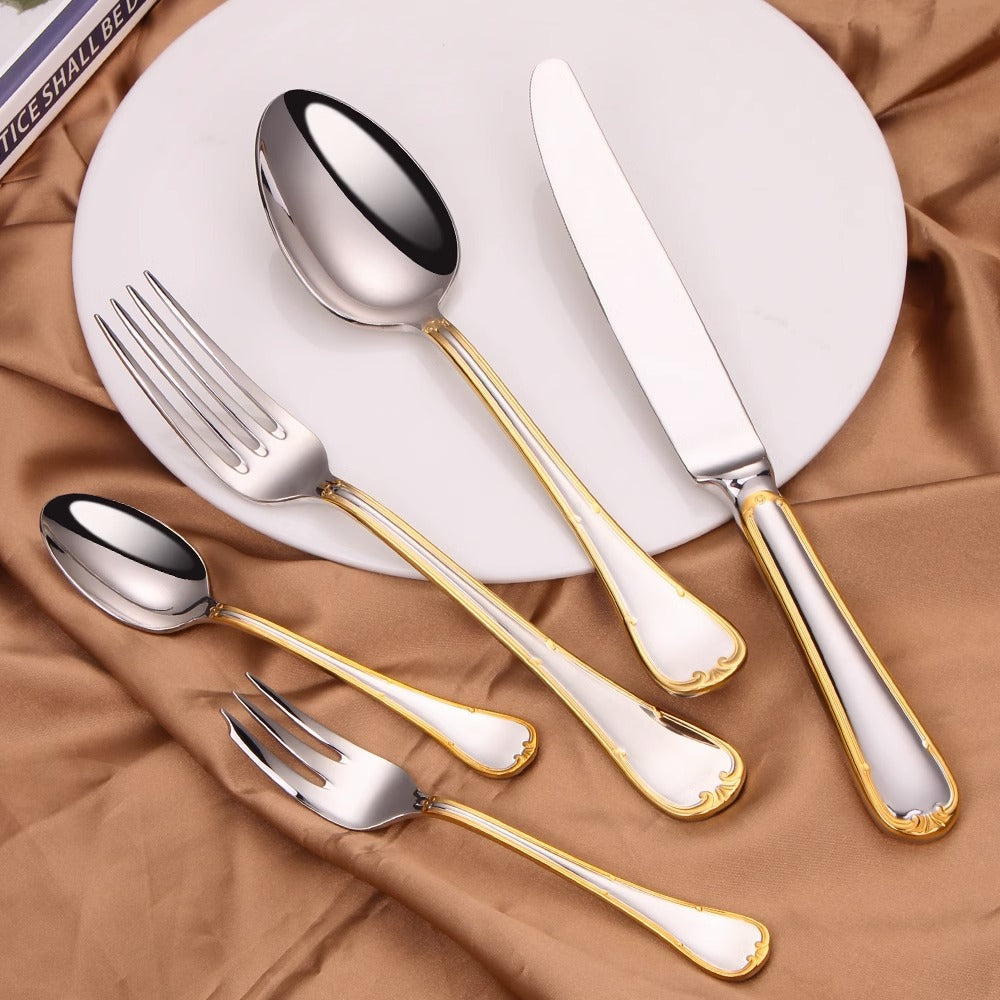 Selena Gold Edge Luxury Cutlery Set