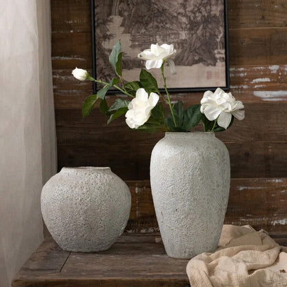 White Luxury Ceramic Decorative Textured Flower Vase - 3 Sizes
